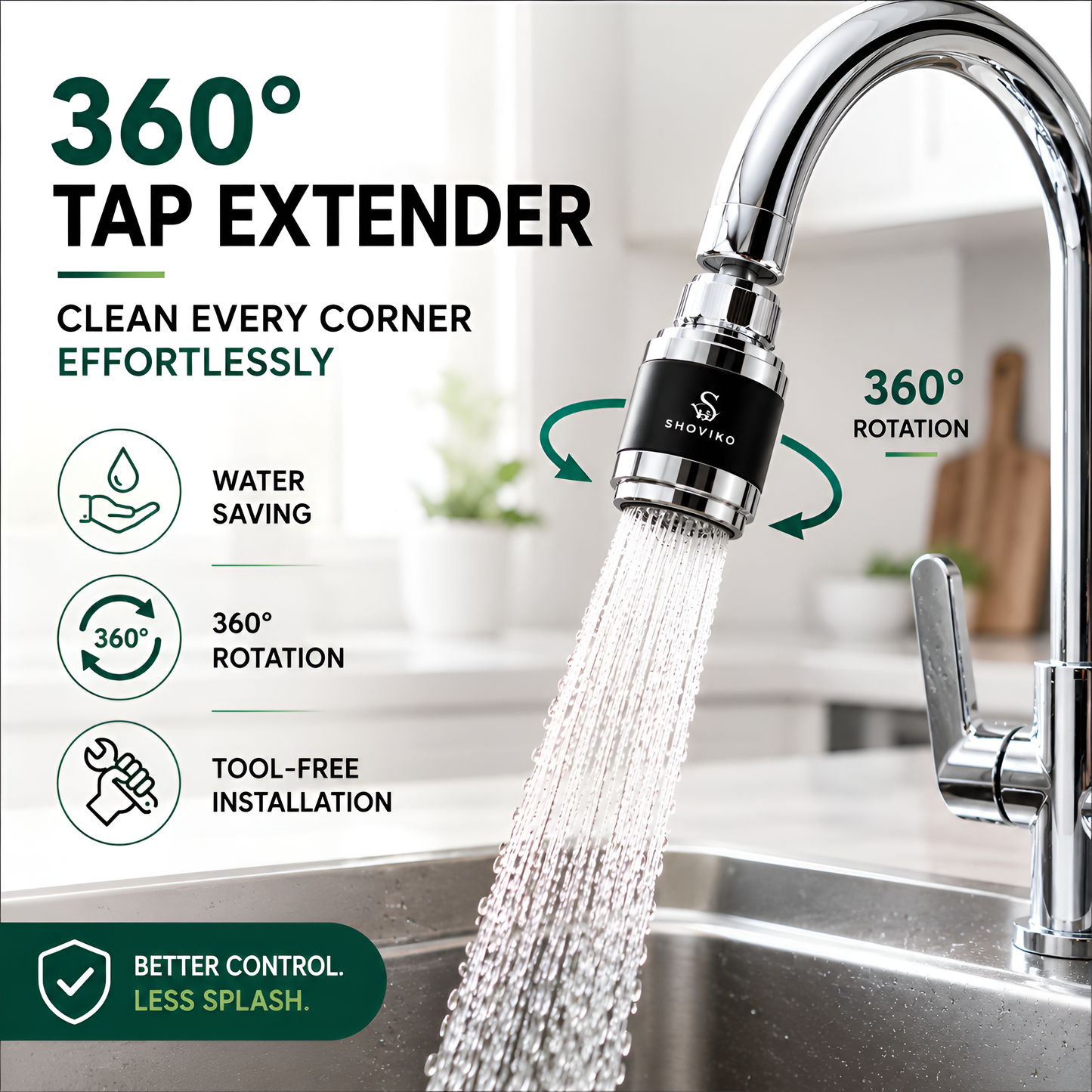 Shoviko AquaFlex | Flexible 360° Kitchen Cleaning System