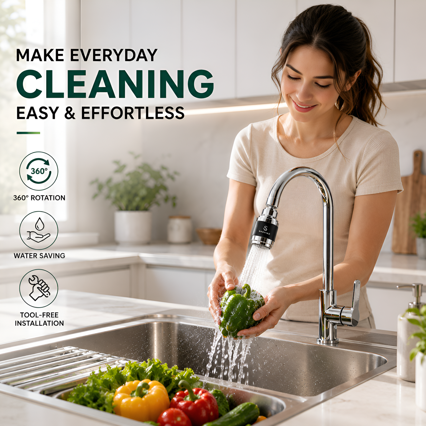 Shoviko AquaFlex | Flexible 360° Kitchen Cleaning System