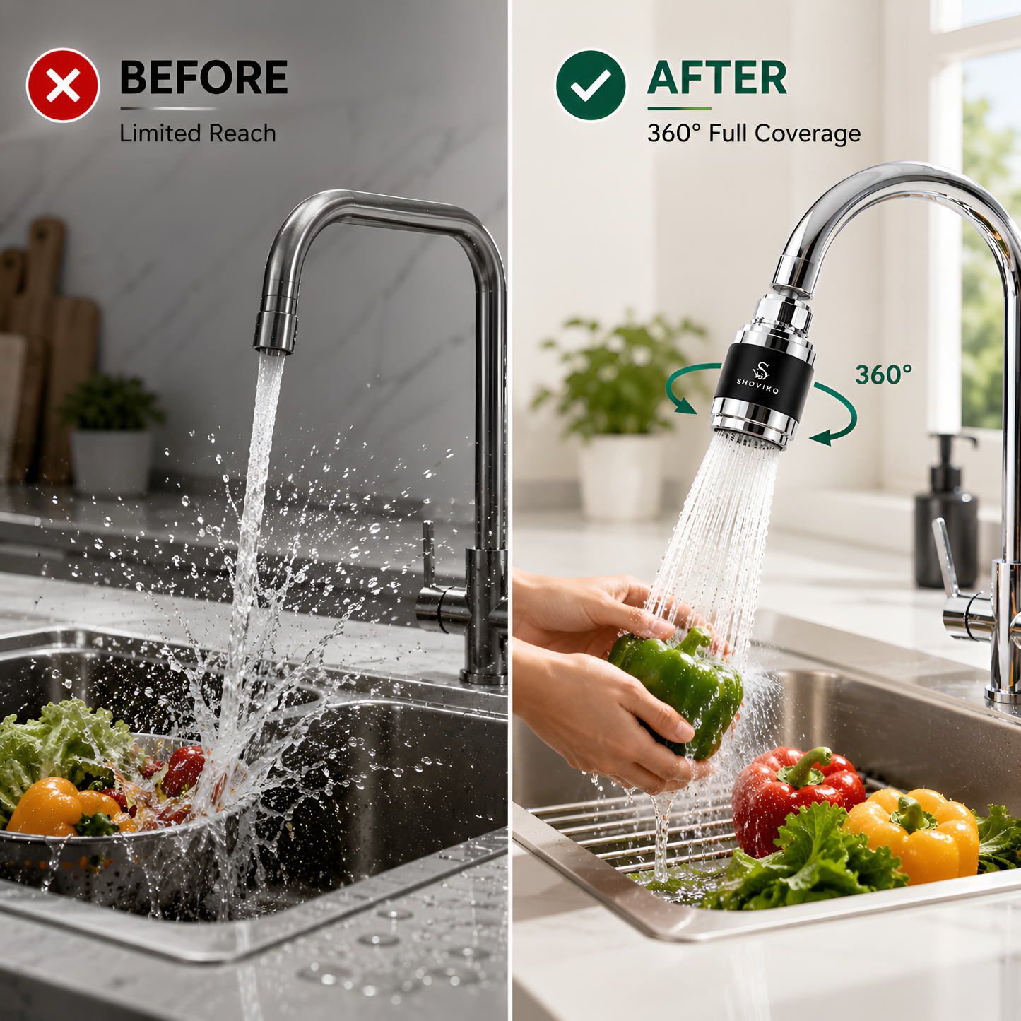 Shoviko AquaFlex | Flexible 360° Kitchen Cleaning System