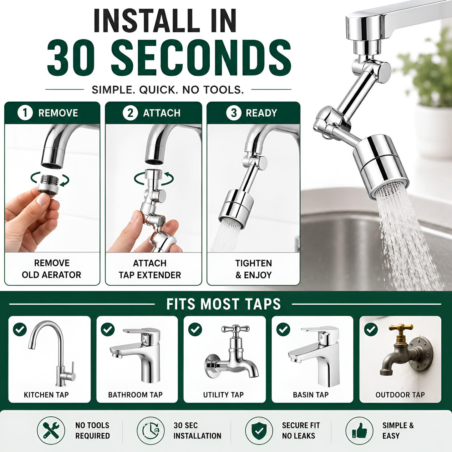 Shoviko FlexFlow 360° Tap Extender